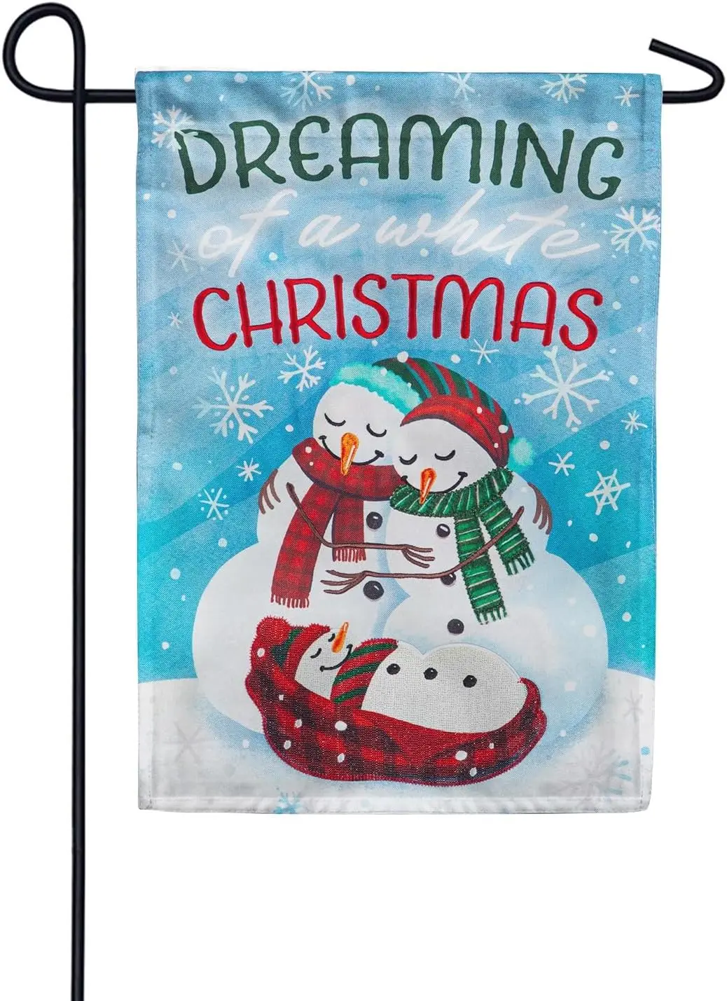 Evergreen Linen Garden Flag - Dreaming of a White Christmas