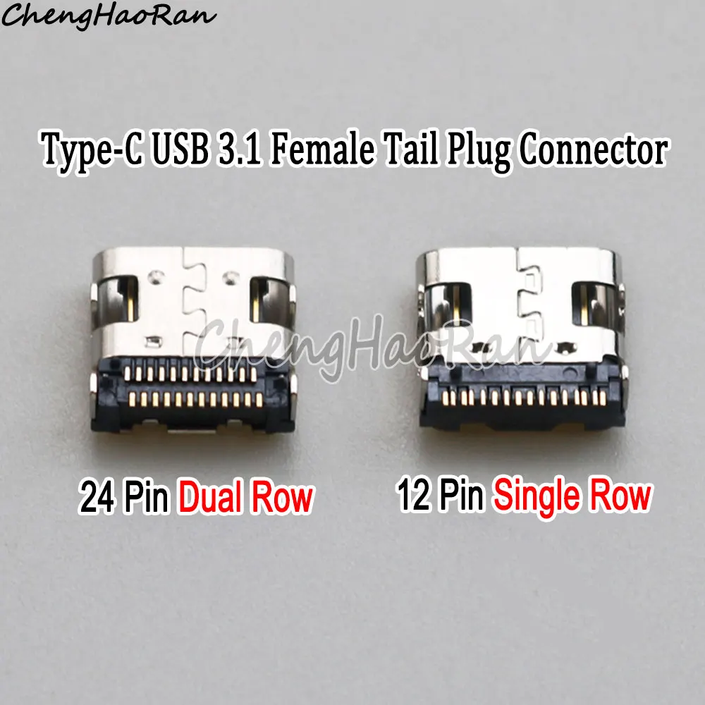 Type-C USB 3.1 Female Patch Socket 24P/16P Dual Single Row For Tablet & Phone Power Fast Charging Tail Plug Interface Connector