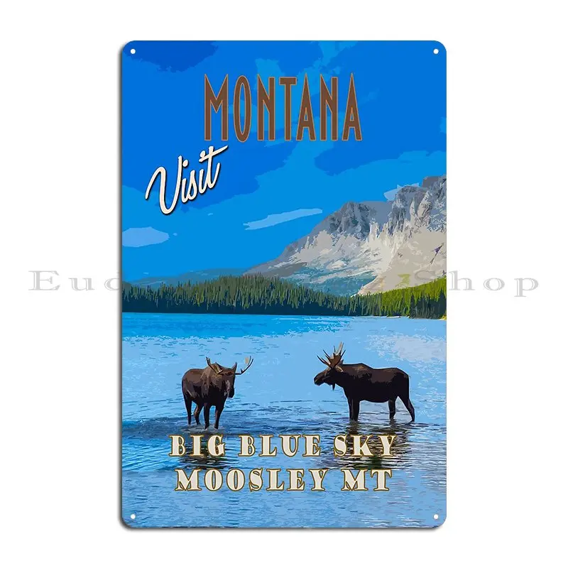 Montana Funny Travel Poster Metal Plaque Poster Design Decoration Cinema Garage Club Printing Tin Sign Poster