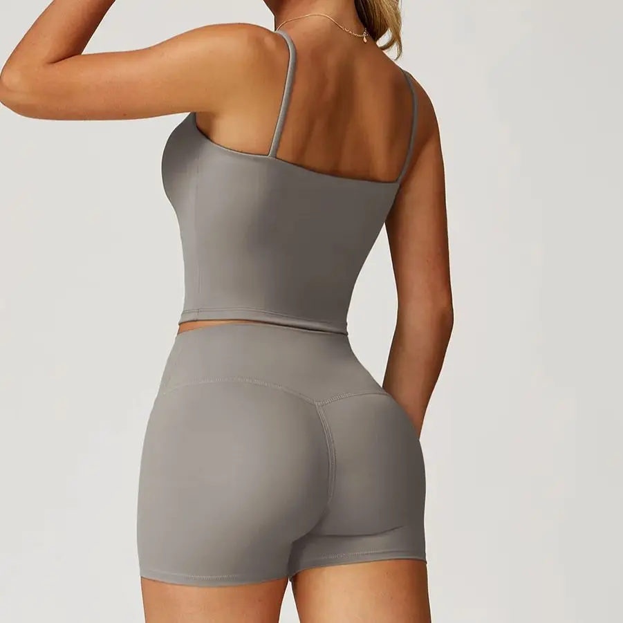 

Yoga Bra Sports Push Up Nylon Top Women's Yoga vest Hollow Back Double Shoulder Strap Breathable Underwear Gym High Strength Top