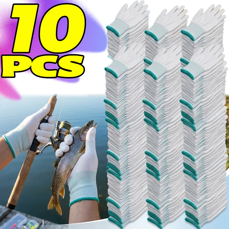 Durable PU Palm Dipped Work Gloves Elastic Breathable Nylon Protective Hand Guard for Outdoor Yard Gardening Handling Chores