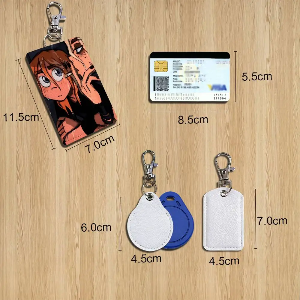 Popular and healing animation Metal Family Cartoon Movie Singer Game Anime Leather Card Holder Can Store Access Control ID Card
