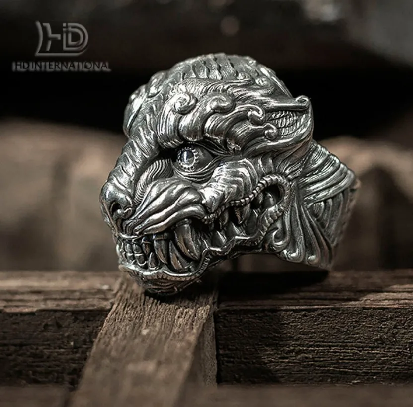 925 sterling silver tiger ring, wild cat animal ring, cute tiger ring, tiger ring, men's ring - handmade