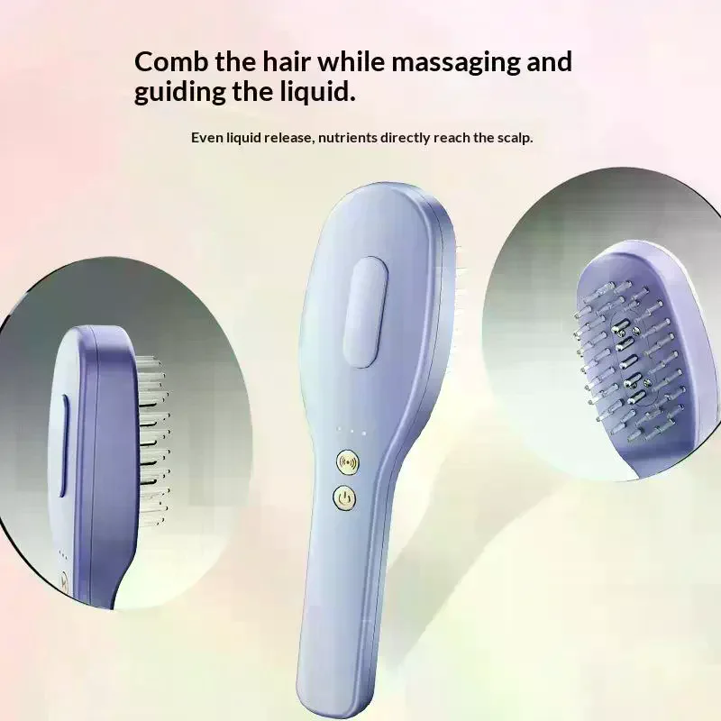 Massage Comb Electric Hair Growth Hair Oil Dispenser Red Blue Light Therapy High Frequency Vibration Scalp Massager