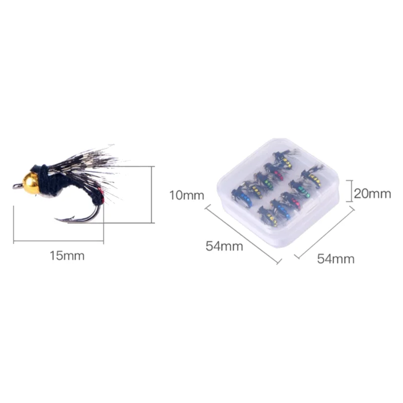 BILLINGS 1pcs Sinking Bio-Mimetic Insect Fly Hook Modified Fly Hook Fly Lure Micro-Realistic Mosquito and Small Flys Set