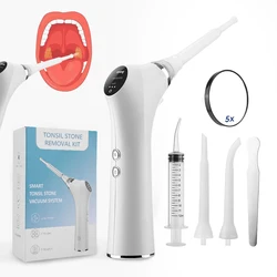 Electronic Vacuum Tonsil Stone Remover Kit with LED Light 3 Modes Tonsil Stone Cleaner Mouth Cleaning Tool Oral Fresh Care