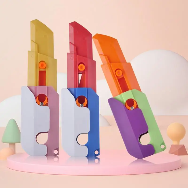 

3D Printed Telescopic Toy Educational Stress Relief Toy Sensory Toys Adjustable 3-Stage Design 3D Printed Knife For Kids Adults