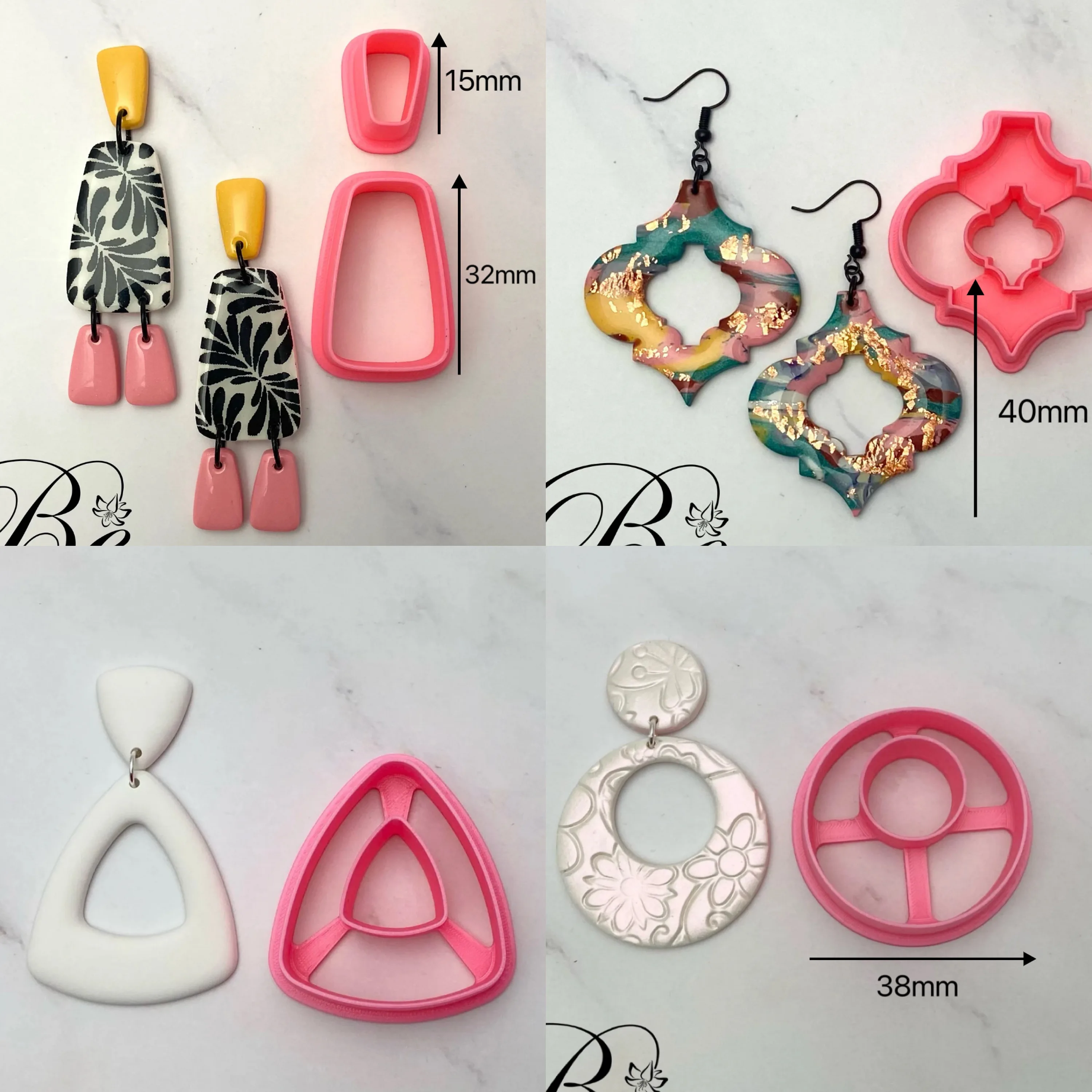 Organic Set Cutters / Polymer Clay Tools / Jewellery Tools / Earring Making / Clay Tools Polymer Clay Shape Cutters