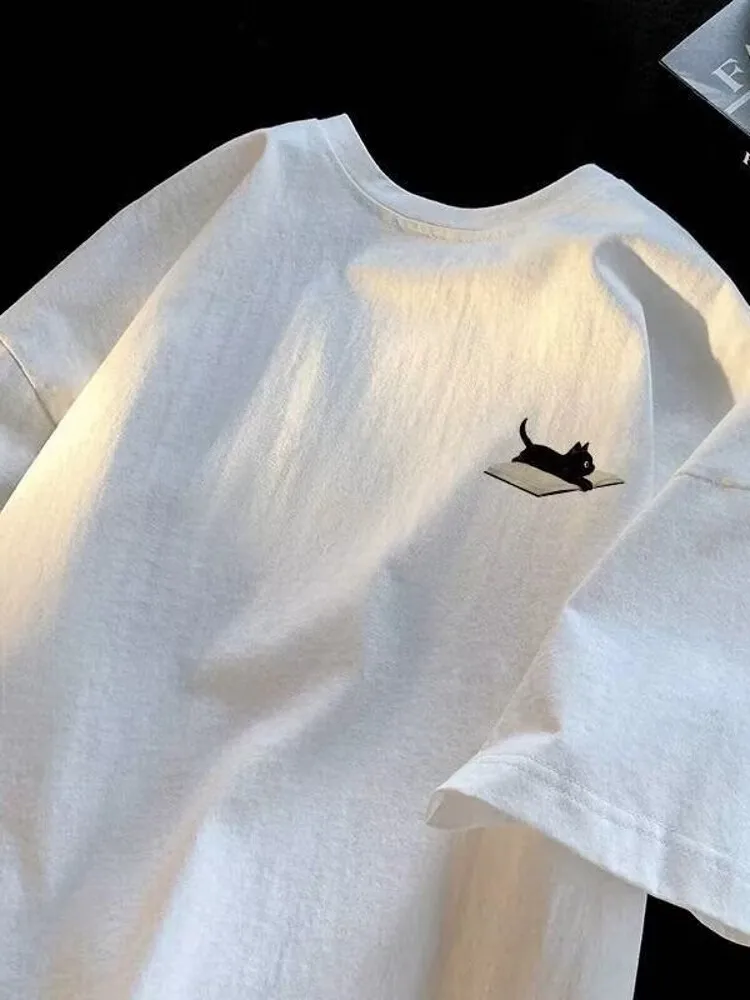 

Short-sleeved T-shirt men's new summer round neck printing daily versatile loose simple top men's and women's Summer new fashion