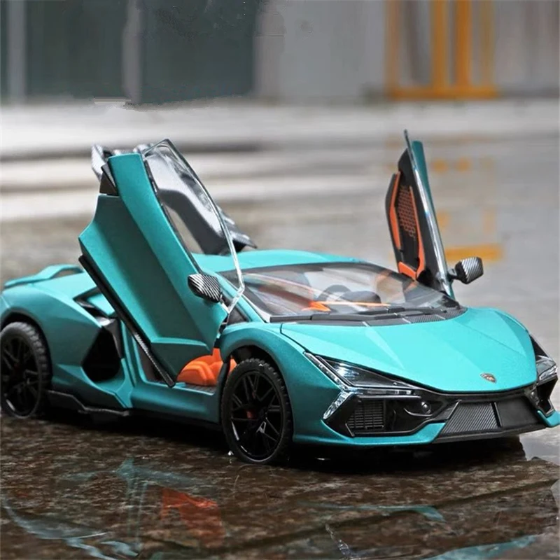 1:24 Revuelto Alloy Sports Car Model Diecast Metal Racing Car Vehicles Model Sound and Light Simulation Collection Kids Toy Gift