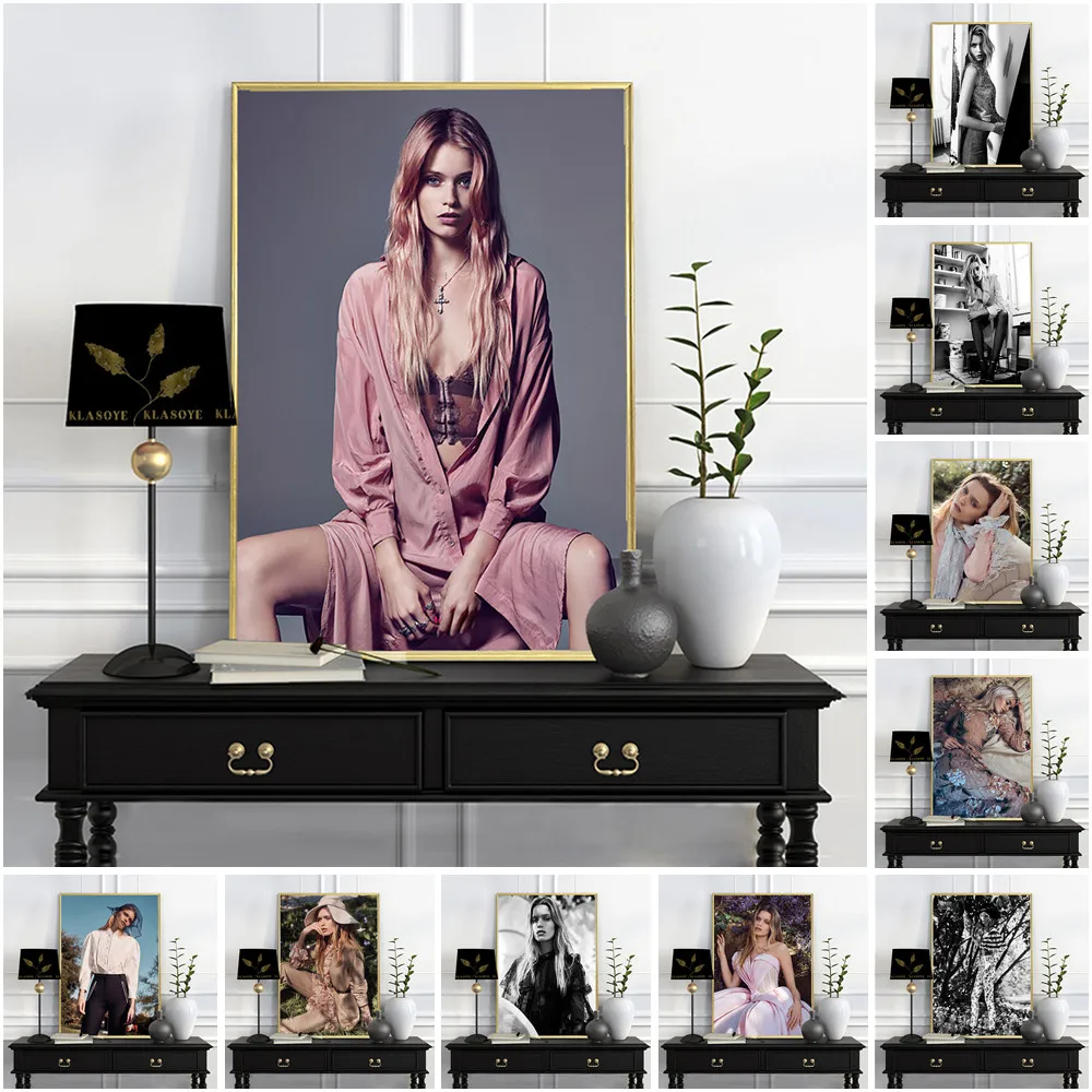 Póster de Abbey Lee Kershaw, modelo Sexy de moda, arte de estrella, lienzo impreso, pintura, cuadro de pared moderno, decoración