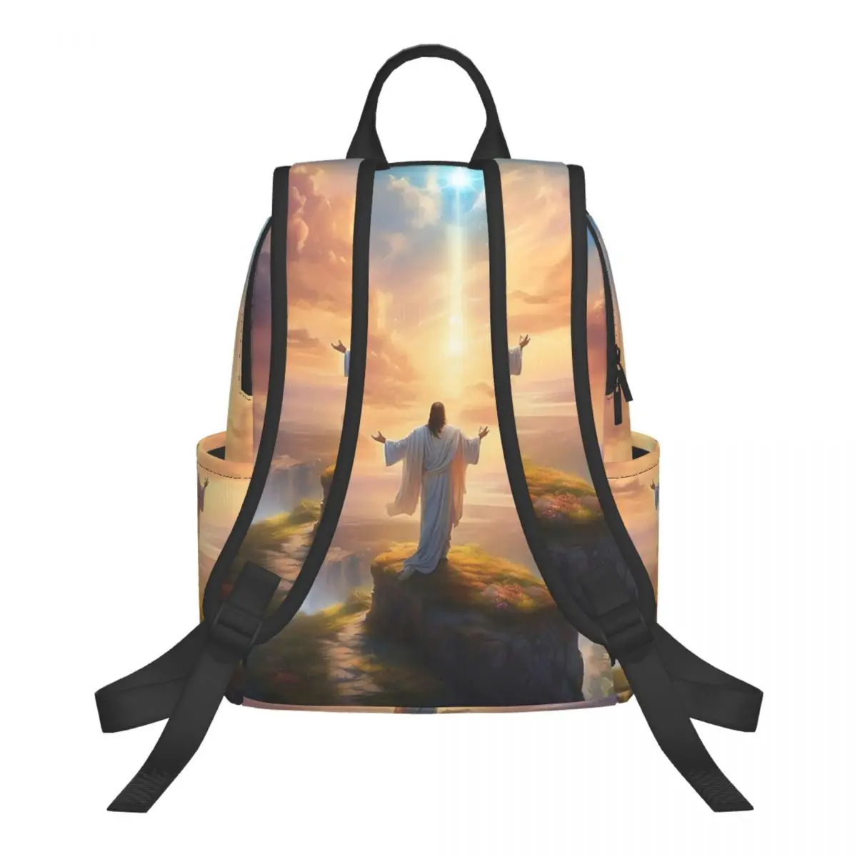 Christian Jesus God Art Student Backpack School Bag Hiking Travel Daypack for Boys Girls Bookbag Shoulder Bags