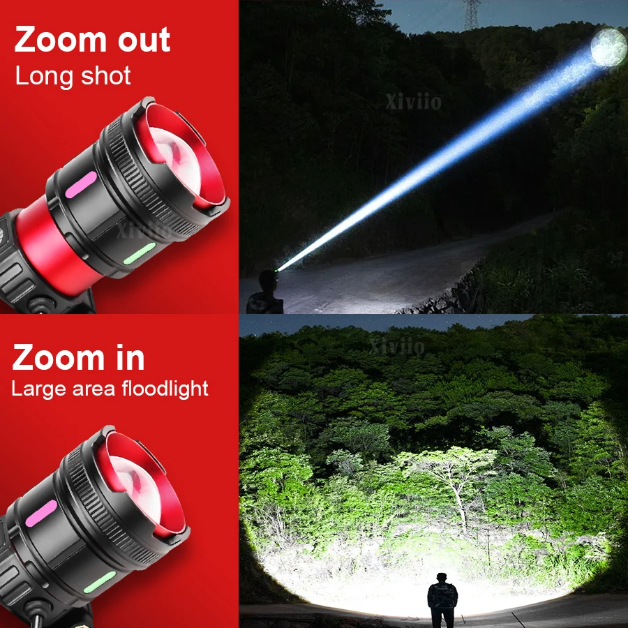 Most Powerful Headlamp 38000000LM Strong Light Rechargeable Head Flashlight Taillight Work 15H With Induction Fishing Work Light