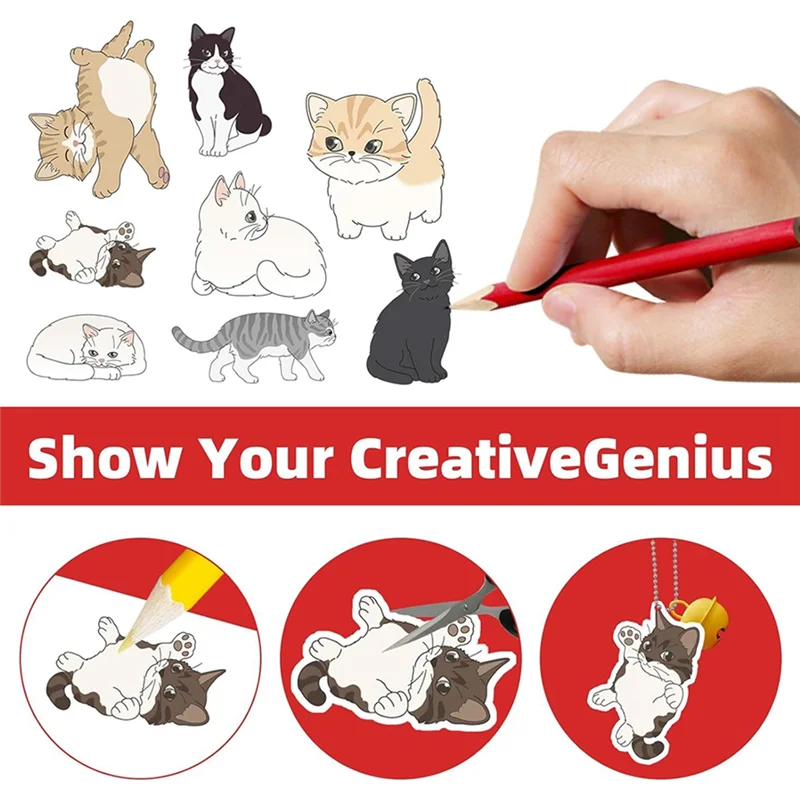 Versatile 111PCS Shrink Plastic Sheets Kit With 20 PCS Frosted Blank Shrinky Art Paper And 90PCS Keychains Jewelry Accessories