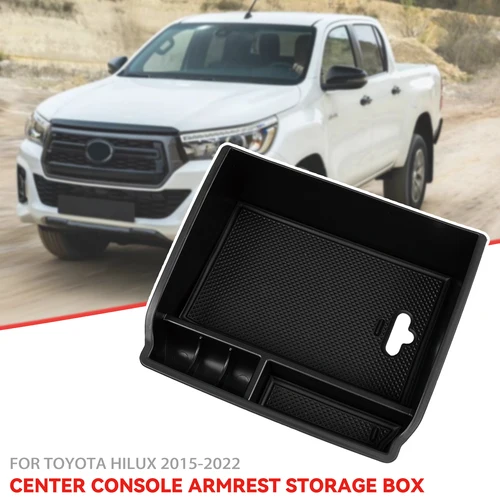 Caja de almacenamiento para reposabrazos Central de coche, organizador de consola Central, bandeja contenedor, soporte de paleta, para Toyota Hilux 2015-2019 2020 2021