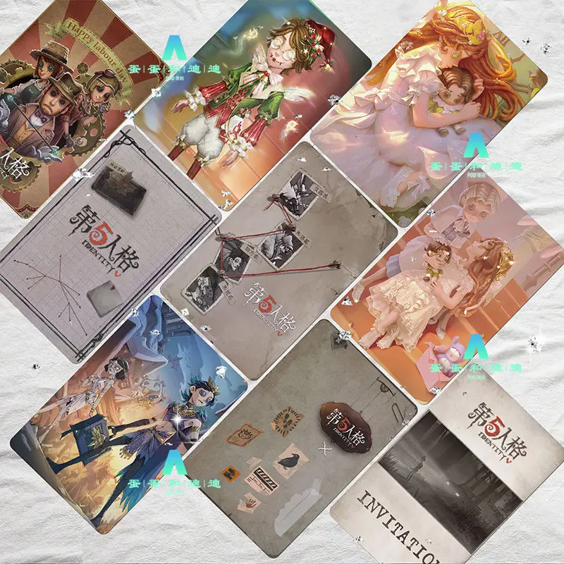 55 PCS Identity V Anime Laser Card Emma Woods Emily Dyer Naib Subedar Cosplay Rounded Corners LOMO Card Christmas Gifts Girls