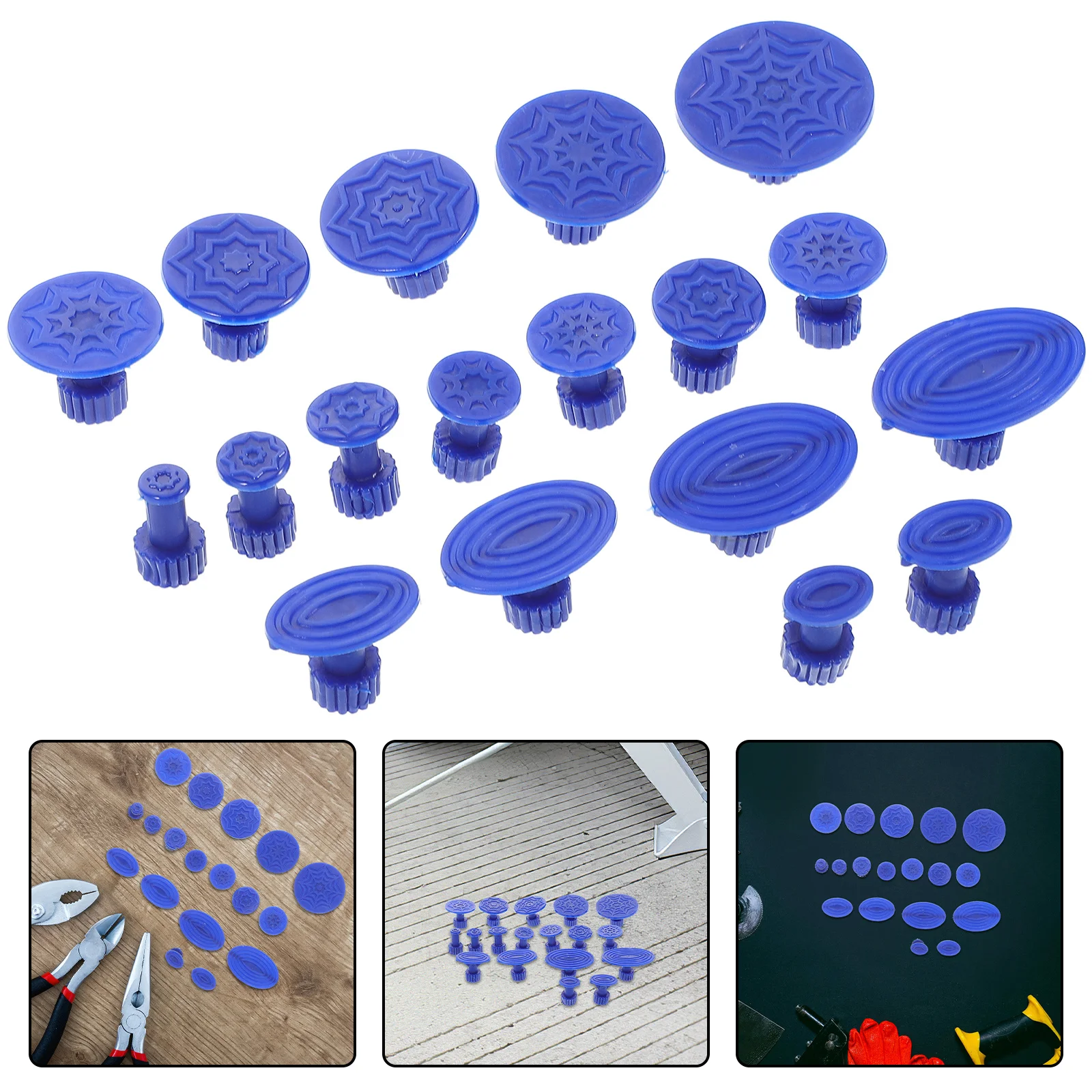 

5Sets Body Dent Pulling Tabs with Stable Metal Pads - Efficient Small Dent Puller for Automobile Surface Restoration