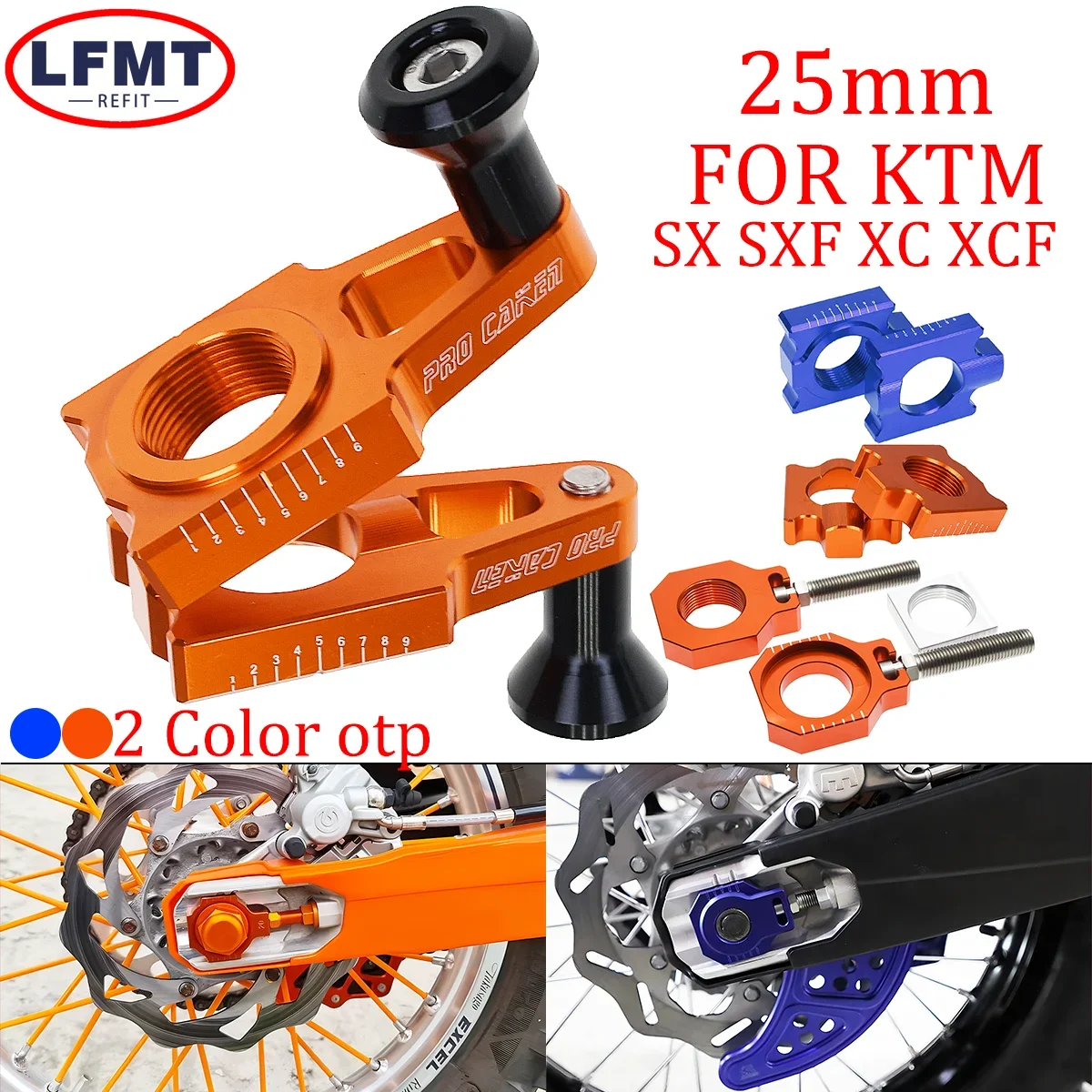 

CNC 25mm Rear Chain Adjuster Axle Block For Husqvarna TC125 FC250 450 FS450 TC250 TX300 FX350 FX450 KTM SX SXF XC XCF 125-450