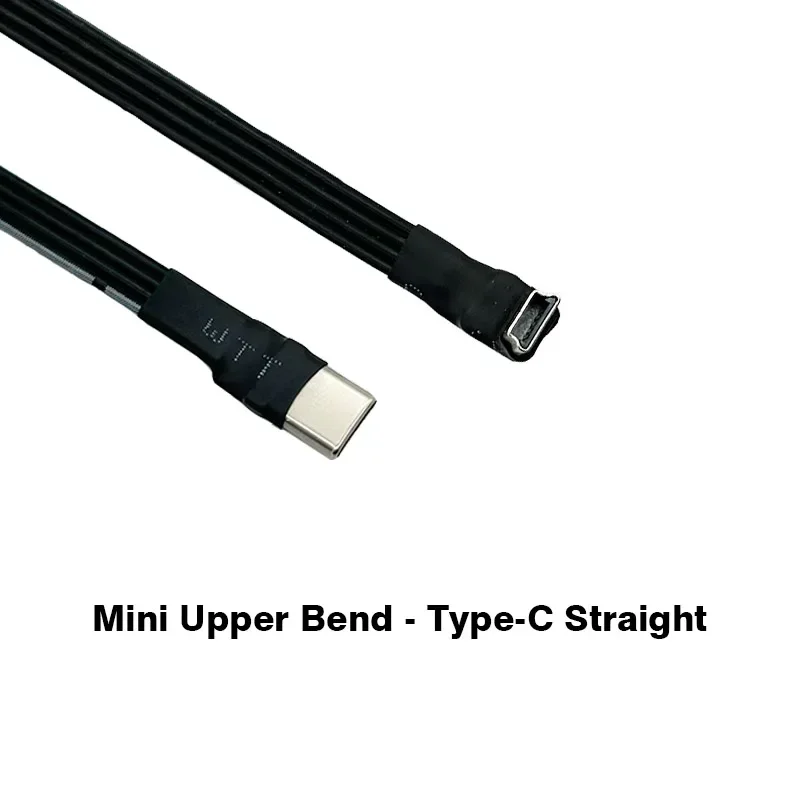 Mini USB 5pin Male UP Down Left Right Angled 90 Degree to USB C Type-C 2.0 Male Data Cable Mini USB Flat Cable 0.1m/0.2m/0.5m/1m