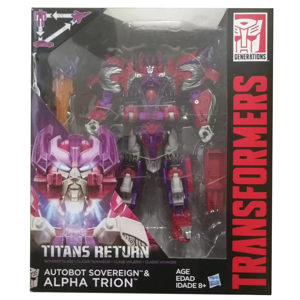 In-Stock Hasbro Transformers Titans Return Alpha Trion 17cm Voyager Class Triple Changer Action Figure Model Gift Toys