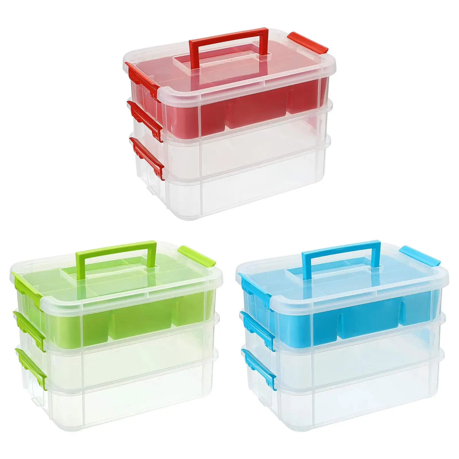 Stack Carry Storage Box Portable Stackable Storage Bin Beads Sewing Supply