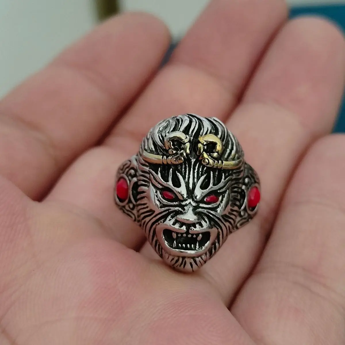 Black Myth: Wukong Cosplay Open Mouth Finger Ring Souvenir Fashion Display Monkey Fans Ornament Decoration Accessories Xmas Gift image 2