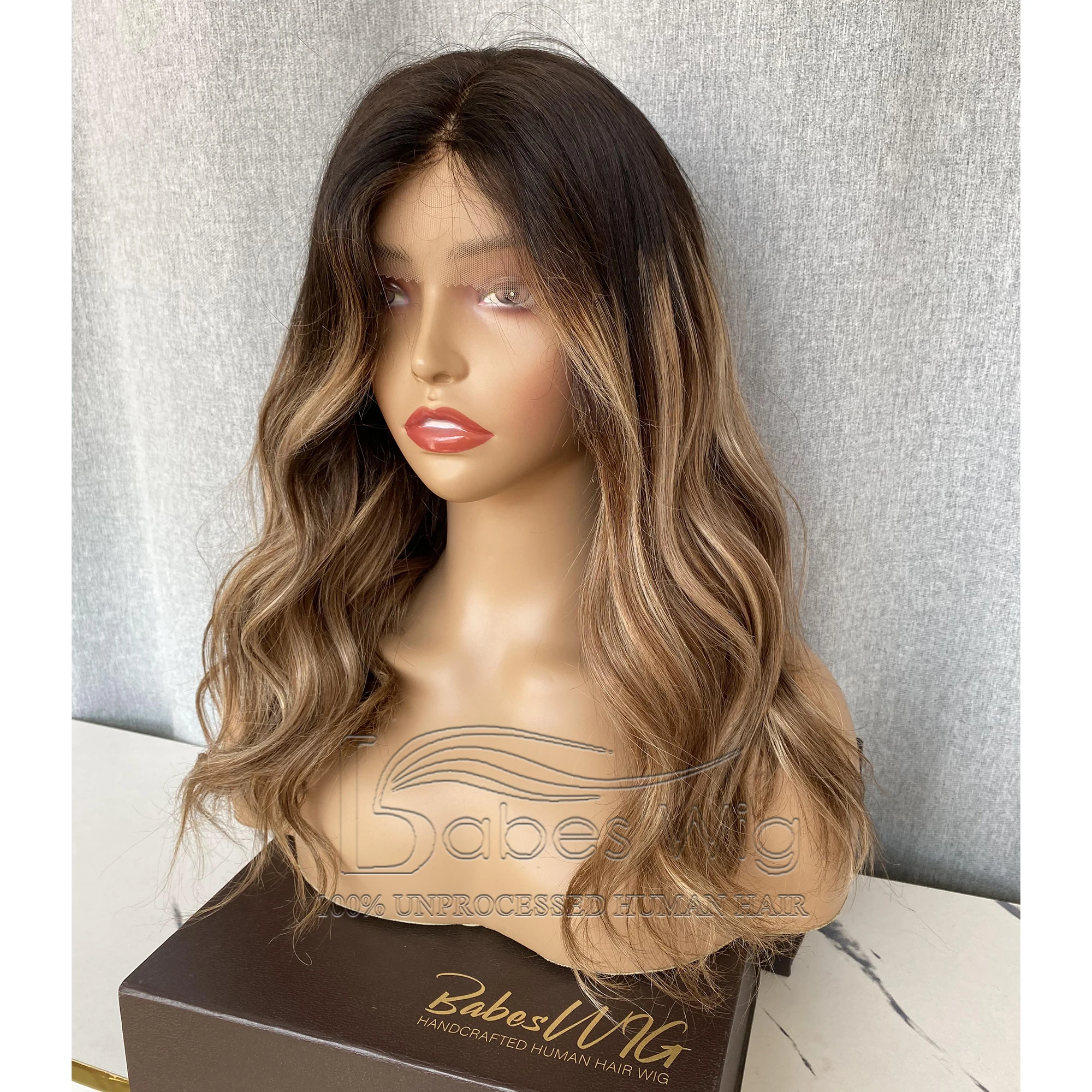 Glueless Lace Wigs Balayage Color Real Best Human Hair Lace Front Wig Wavy Hair Lace Top Wigs For White Women Bleached Knots