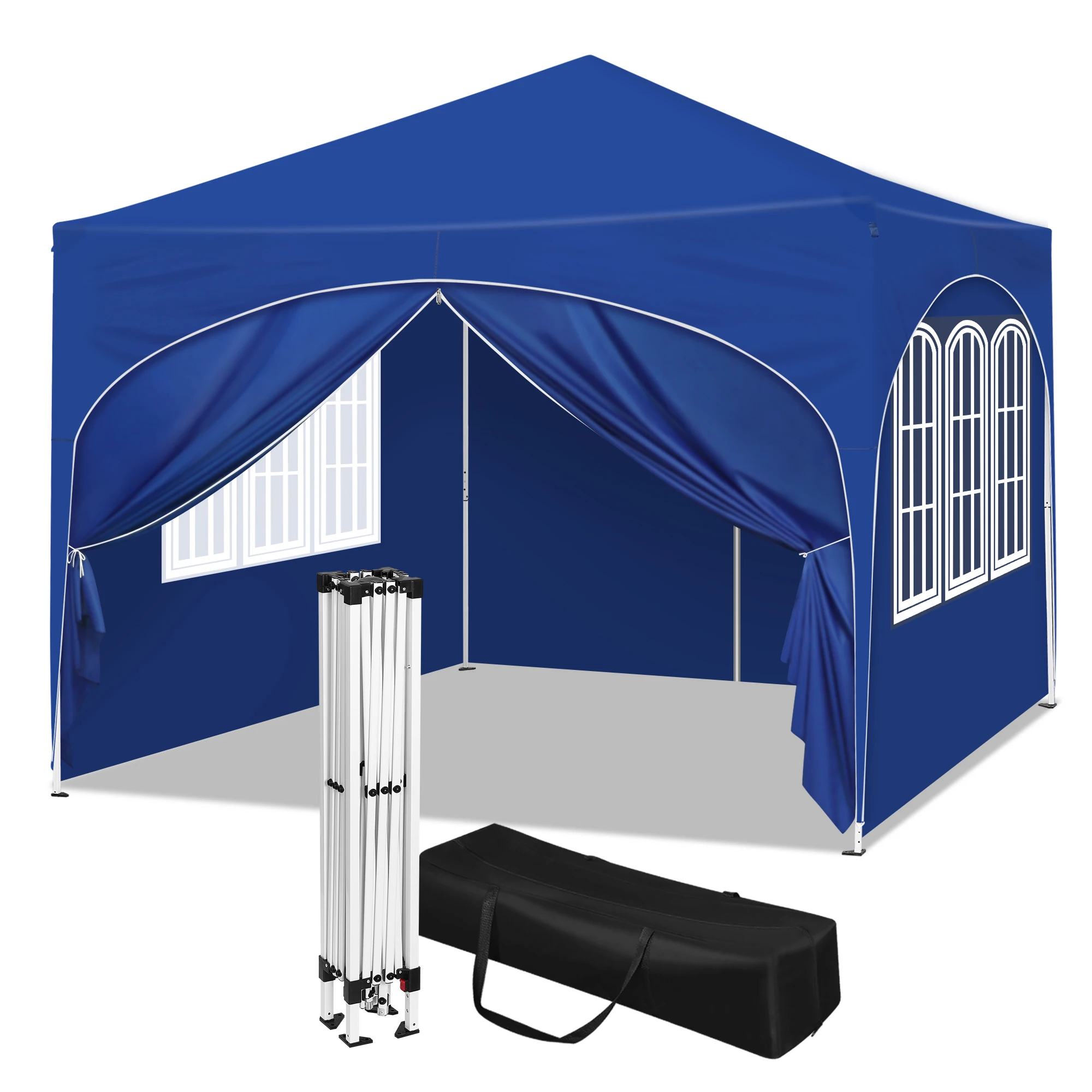 Abri De Jardin Imperméable Anti-UV Tonnelle De Jardin WOLTU 2x2m - 4 Parois, Hauteur Réglable, Imperméable UV, Sac Transport - Vert
