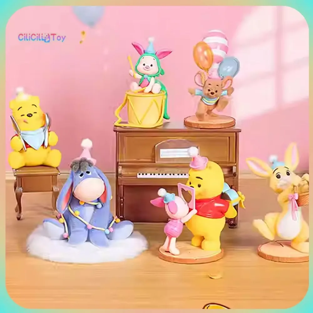 TOPTOY Genuine Disney Blind Box Winnie Pooh Mickey Friends Cute Plush Figure Mystery Box Desktop Ornament Surprise Collect Gift