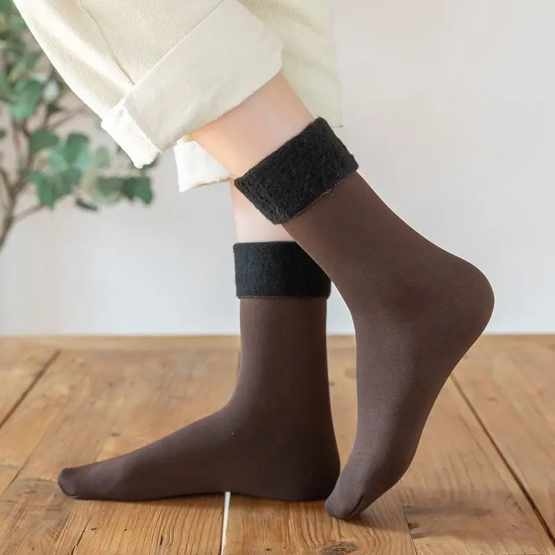 1/5/10 Pairs Men Women Winter Thicken Warm Short Socks Thermal Cashmere Wool Socks Nylon Snow Velvet Boots Home Floor