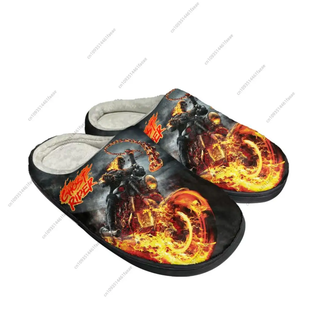 Ghost Rider Movie Home Cotton Slippers Mens Womens Plush Bedroom Casual Keep Warm Shoes Thermal Indoor Slipper Customized Shoe