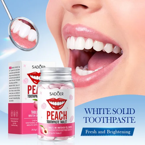 Imagen 2 del producto Tabletas de pasta de dientes probióticas, menta, Sakura, sabores, ambientador para eliminar el mal, elimina el amarillo y limpia el aliento de los dientes, cuidado bucal