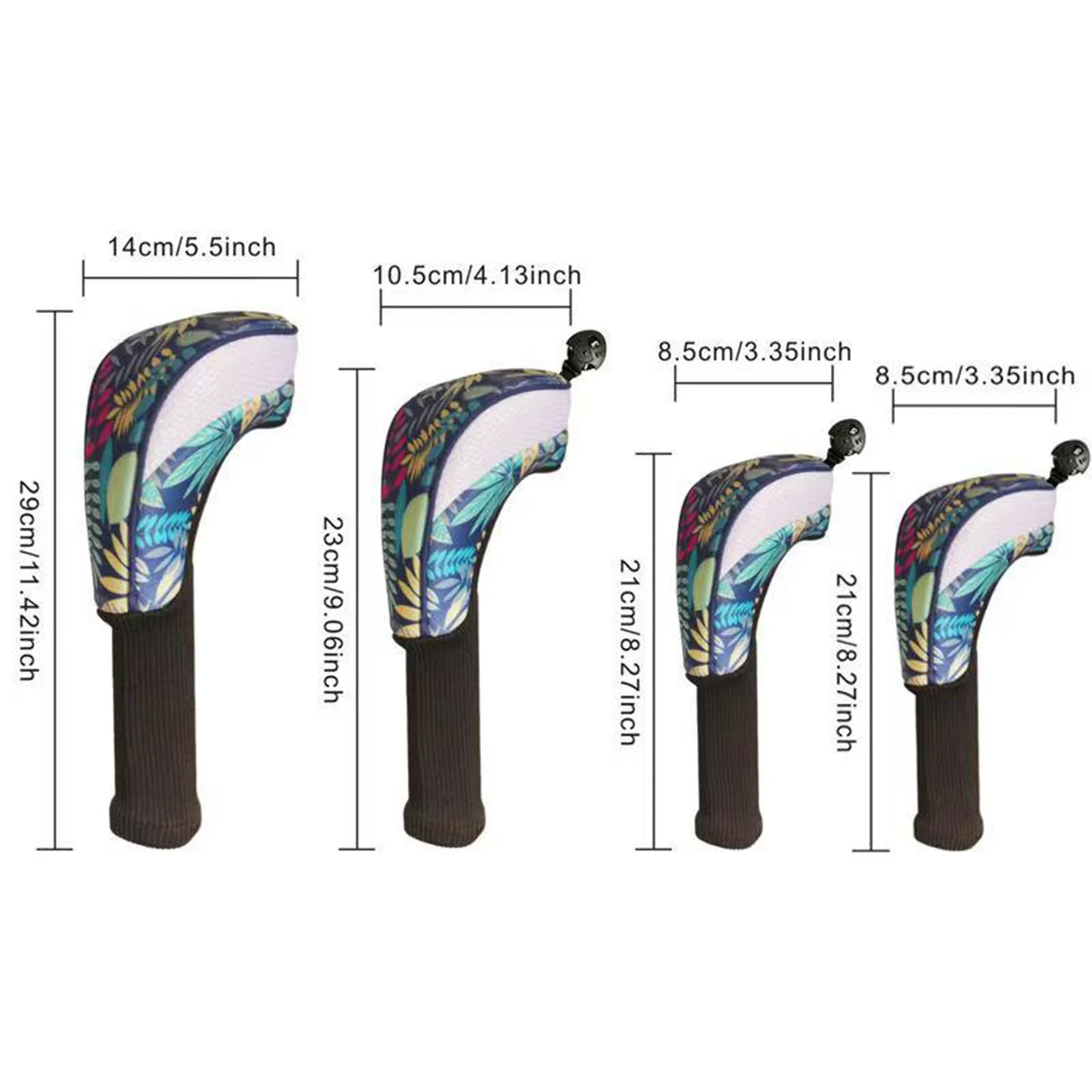 Golf Club Head Cover Driver Fairway Hybrid Protective Cover Color Block Headcover with Soft Lining - view 2