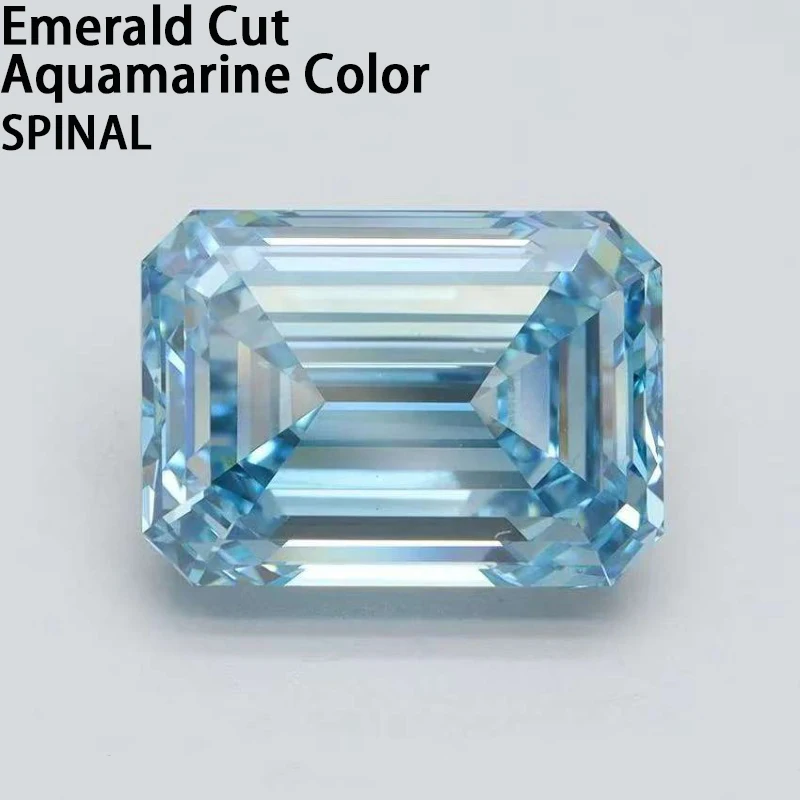 

Spinel Sapphire Aquamarine Color Emerald Cut Gemstone Charms DIY Jewelry Making Materials