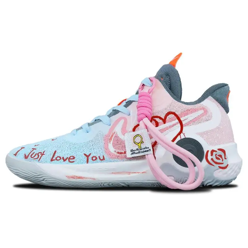 

[Custom Love at first sight]Nike KD Trey 5 IX Basketball Shoes Unisex Mid-Top Pink/Blue