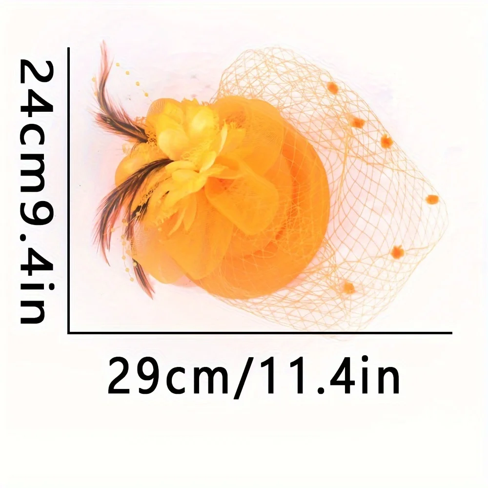 여성용 메쉬 깃털 머리 장식, 복고풍 우아한 신부 웨딩 모자, 할로윈 크리스마스 파티 헤어 액세서리, 신제품, 1 개