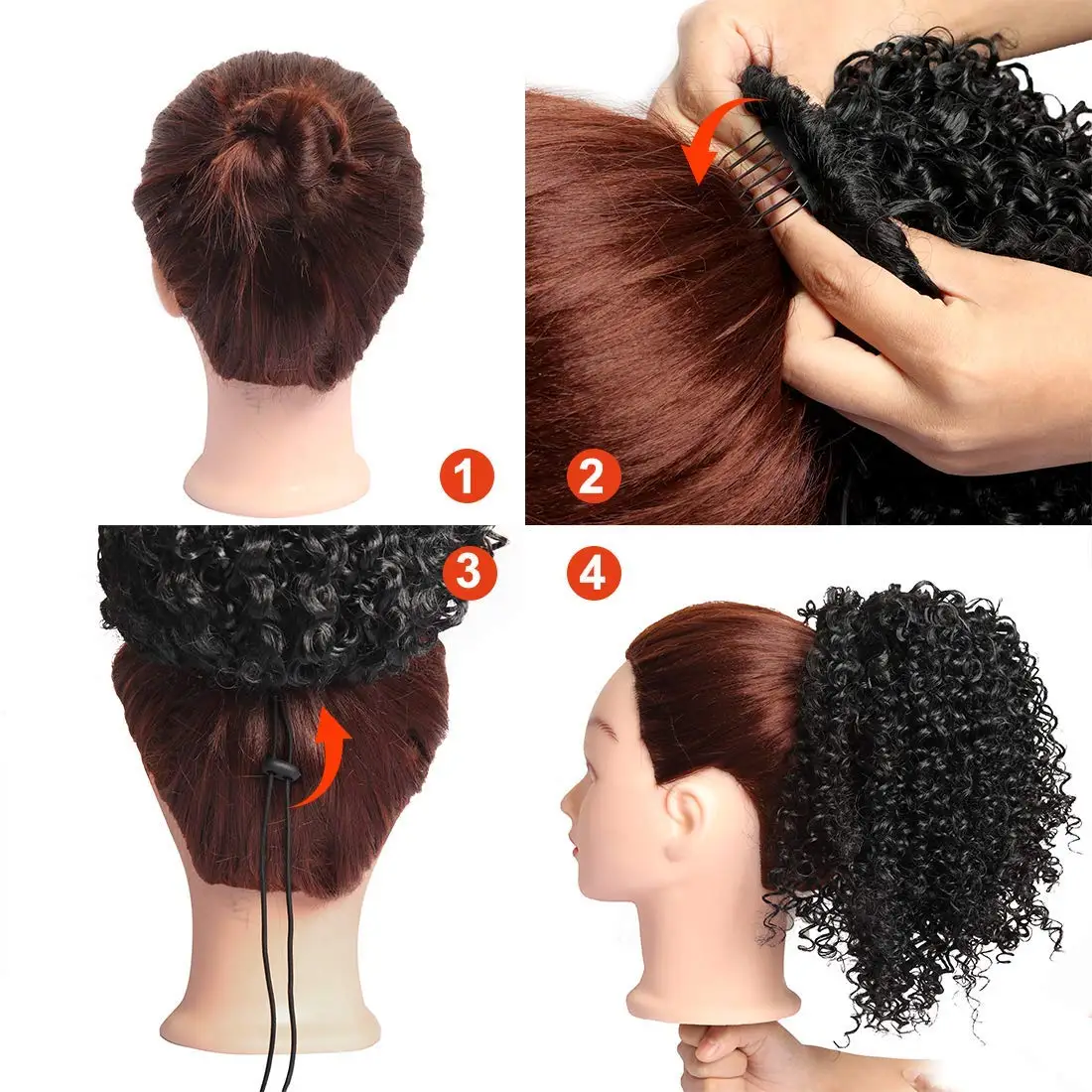 Drawstring Ponytail Afro Kinky Curly Ponytail Extension Short 10 Inch Synthetic Curly Ponytail Hair Pieces