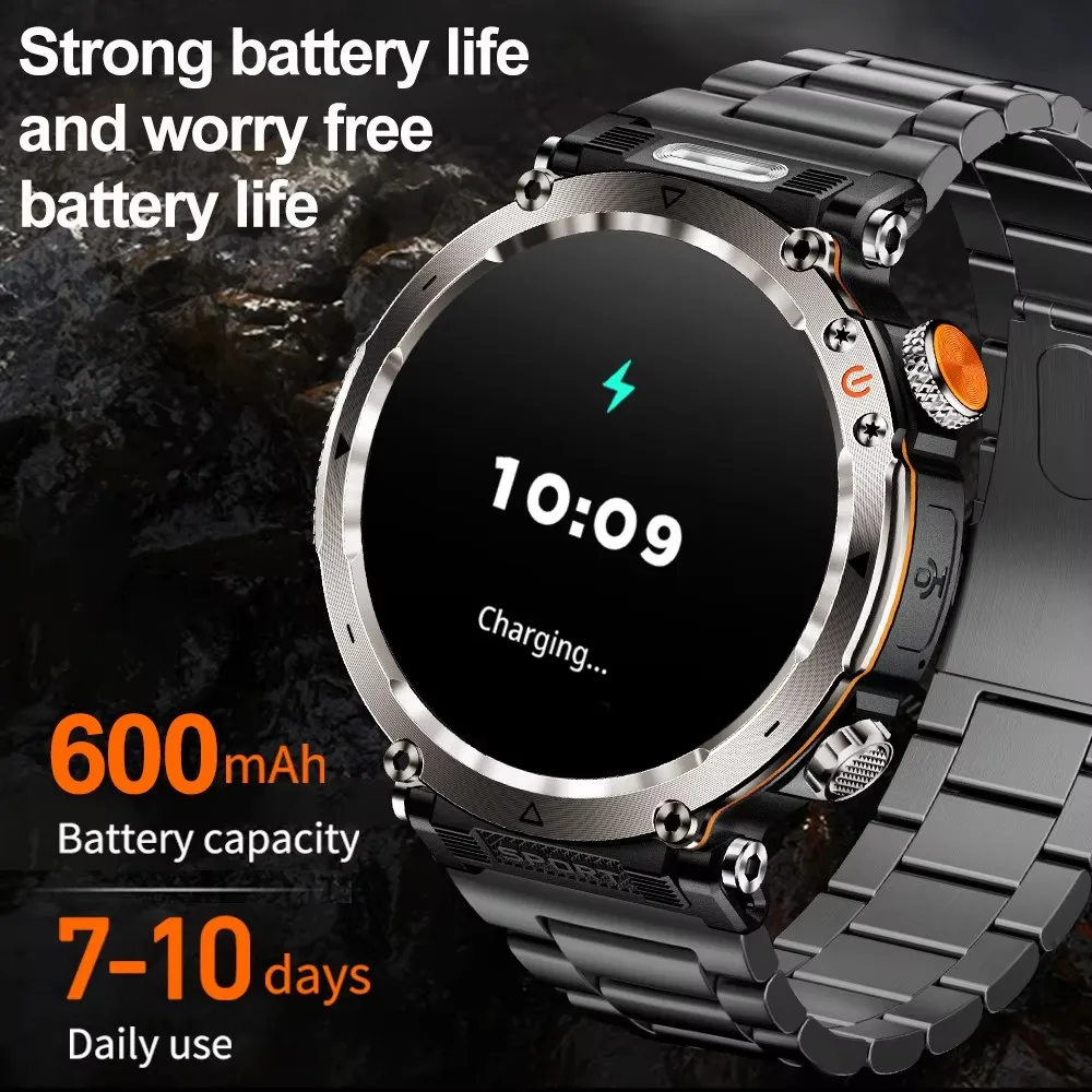 Military Outdoor Sports Smart Watch Men's New 1.7 inch 3ATM & IP68 Waterproof Fitness Watches 600 mAh Battery Calling Smartwatch