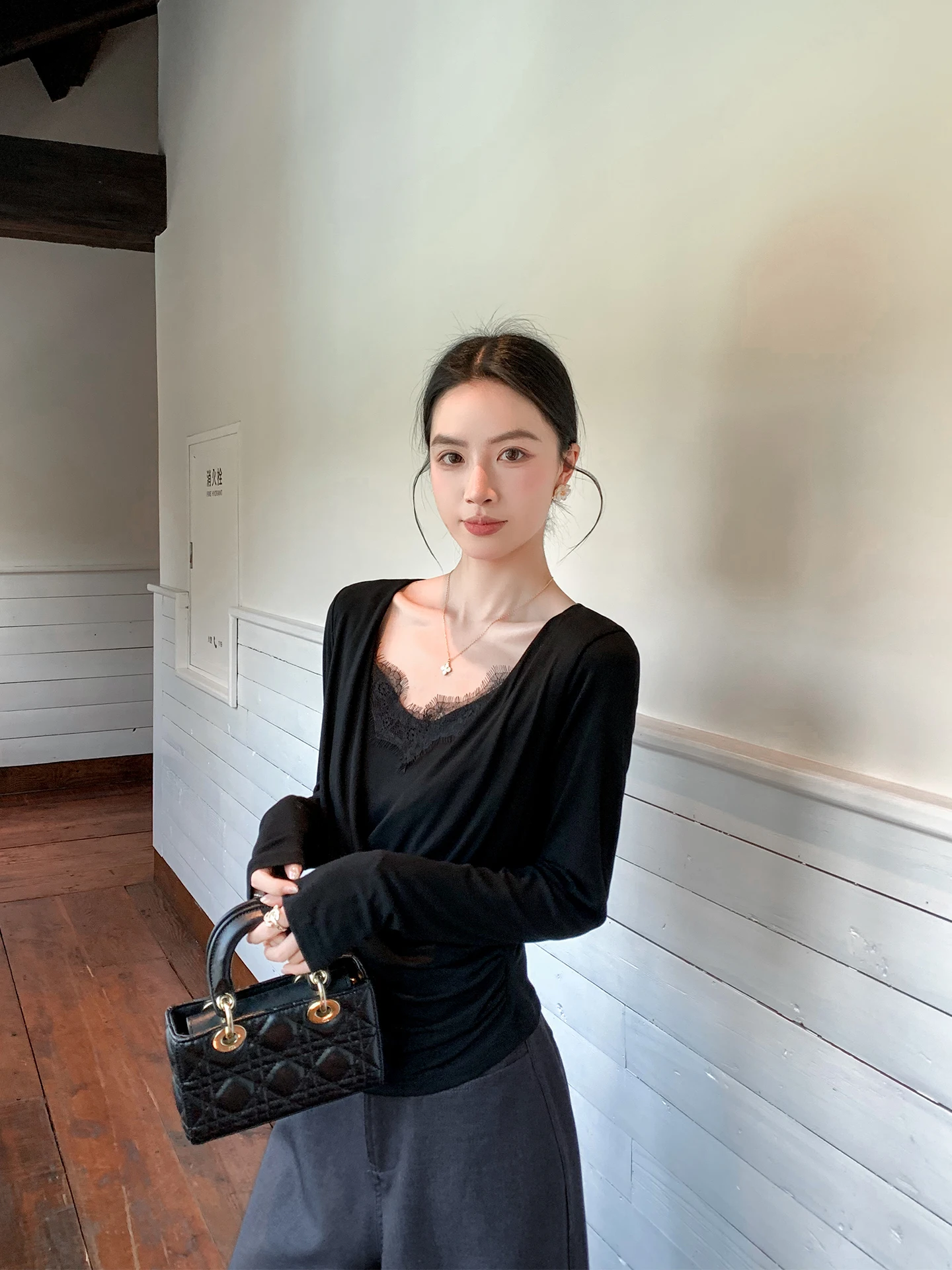 

Bla Lace Collar Knitted Sweater Women's Spring New Sle Slimming Top Casual Comfortable Medium Softn Long Sve Knitwear