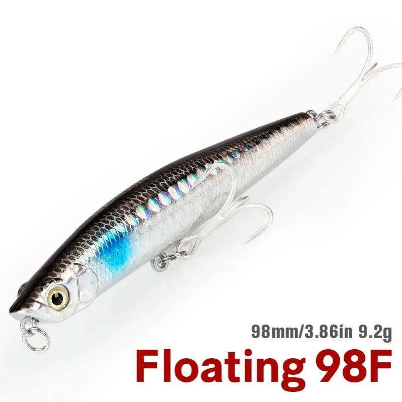 TSURINOYA Fishing Lure Pencil Hard Lure DW66 98mm 9.2g Floating Top Water Artificial MInnow Crankbait Leurre Isca 8 Colors 1pcs