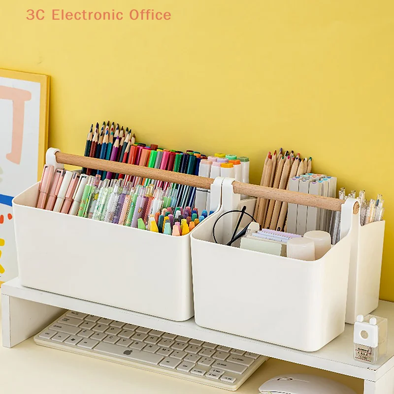 Large Capacity Multifunction Desktop Storage Holder Organizer Box For Pen Office School Supplies Portable Sundries Basket