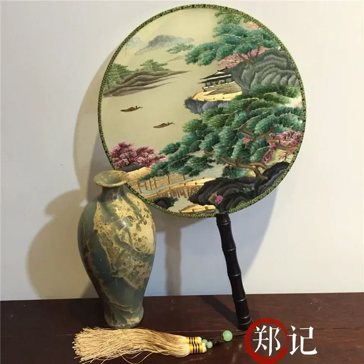 

Chinese ancient style handicraft Su embroidery embroidery double-sided embroidery dance palace fan decoration craft fan