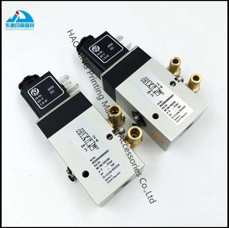 Suku Cadang Mesin Cetak Offset 98.184.1051 Katup Solenoid untuk Suku Cadang Heidelberg SM102 CD102 Katup Solenoid Berkualitas Tinggi