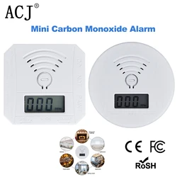 ACJ CO Sensor Carbon Monoxide Alarm Detector Battery Powered With LED Digital Display Sound Warning Suitable For Home Kitchen