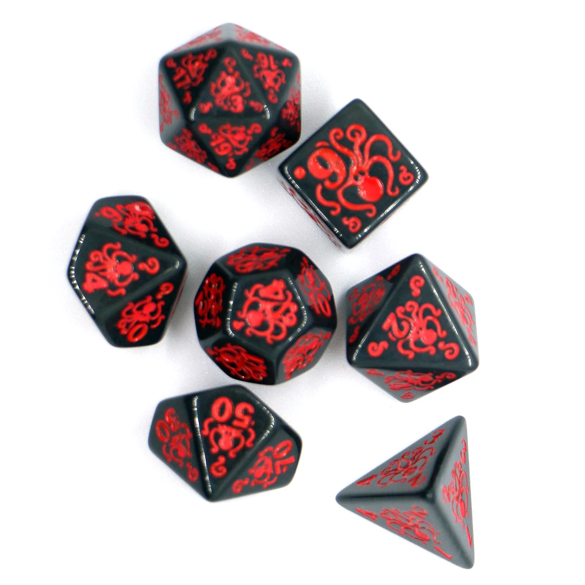 7-piece Cuttle Pattern DND Dice Set, Multi sided D4 D6 D8 D10 D12 D20 Dices Ideal Gift for Desktop Games, Birthdays, and Festiva