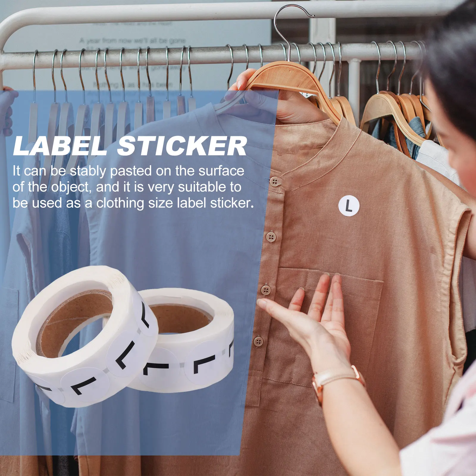 2 Rolki Naklejek Rozmiarów Odzieży Dziecięcej Białe Bezpieczne Okrągłe Etykiety Suficjentna Ilość Różne Rozmiary Wyraźnie Wyświetl Rozmiar Odzieży
