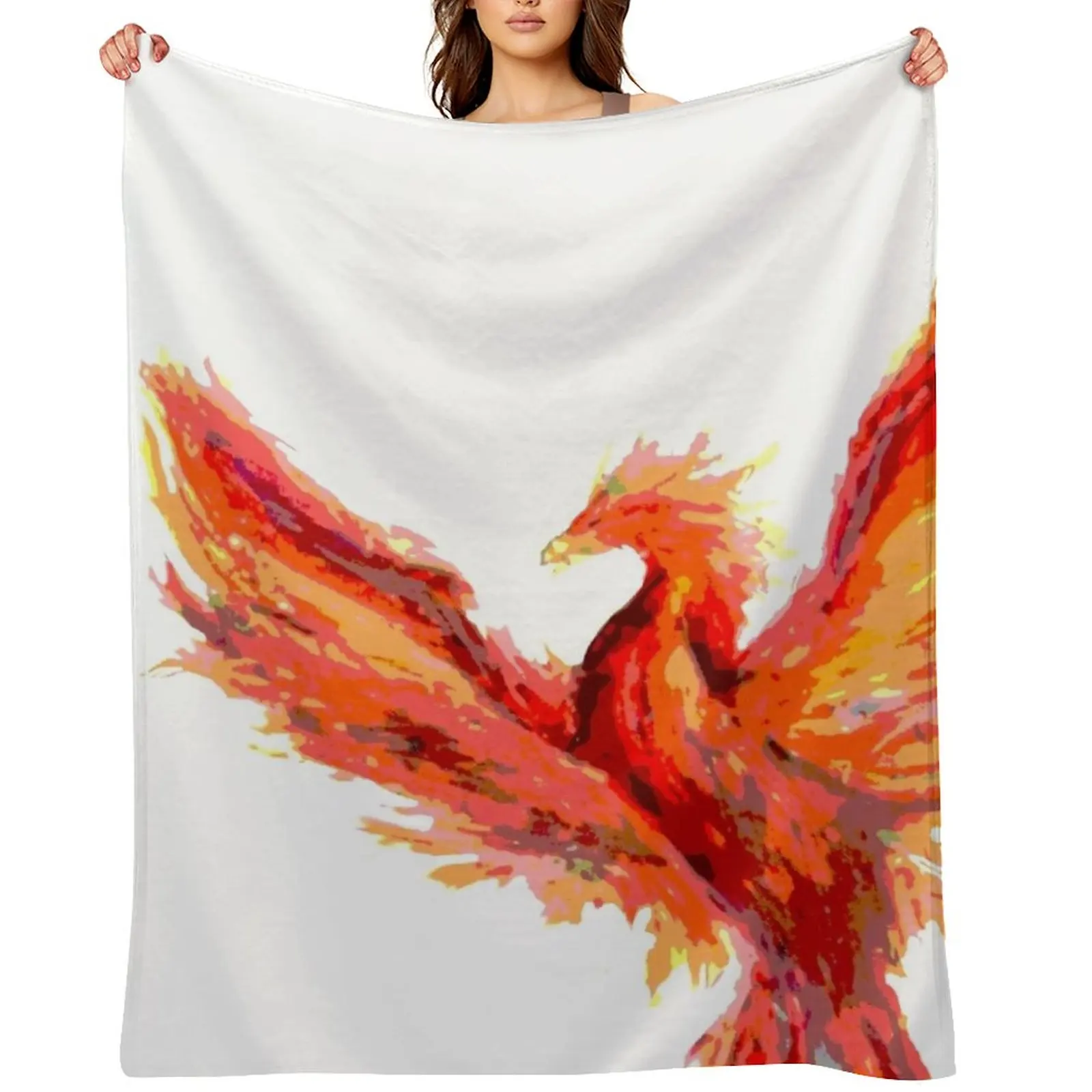 

Posterized phoenix Throw Blanket Comforter Shaggy anime Decorative Throw Blankets
