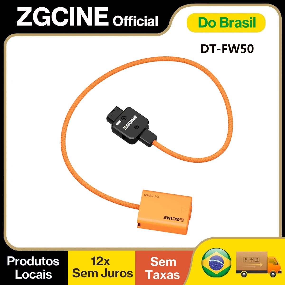 【do-brasil】zgcine-dt-fw50-d-tap-to-np-fw50-ダミーバッテリー-編組ワイヤーケーブル付き-ソニー-zv-e10-a7-a7m2-a7r2-a7s2-a6000-a6300用