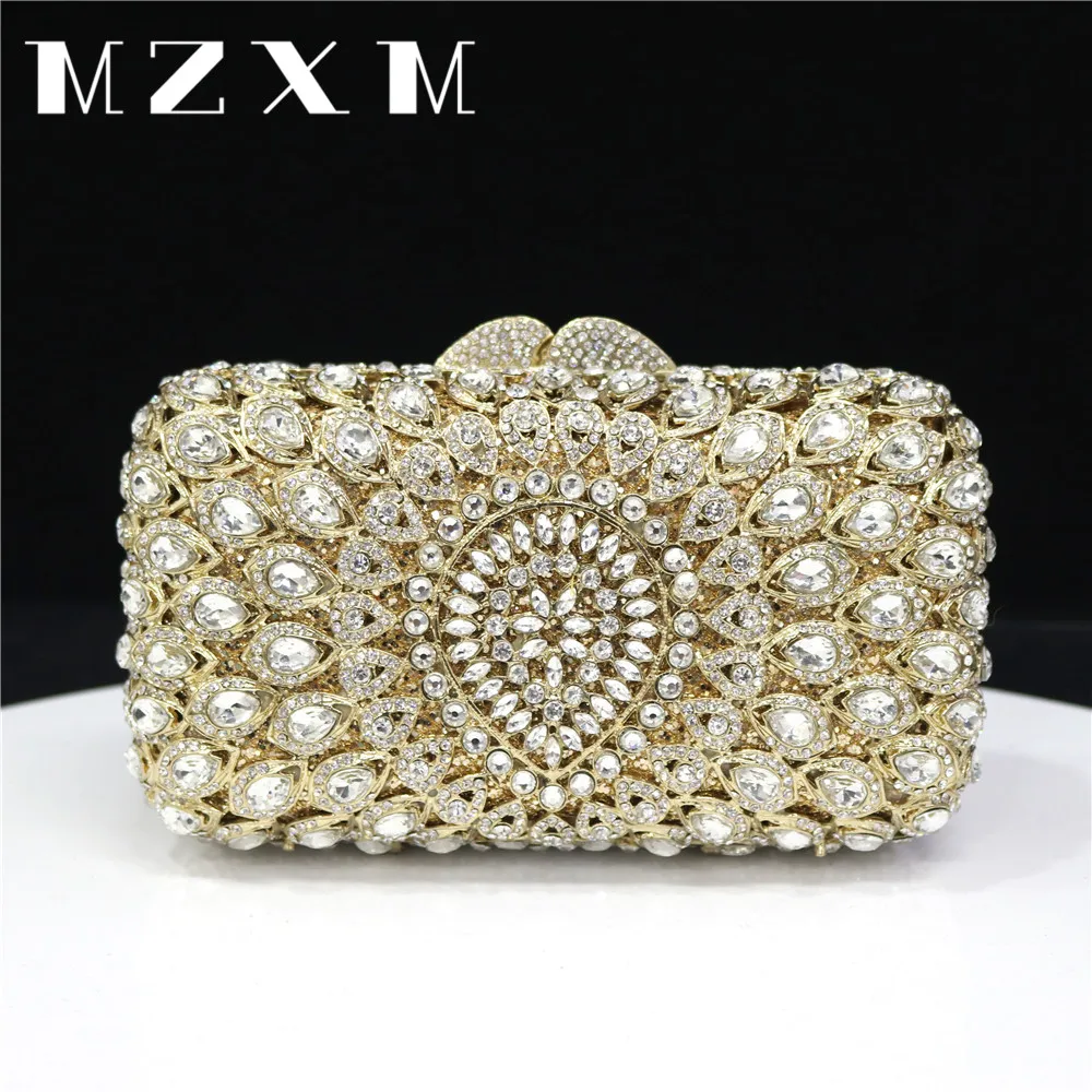 2024 Newest Luxury Ladies Evening Bag Party Wedding Hollow Crystal Clutch Multicolour Rhinestone Handbags Wallet