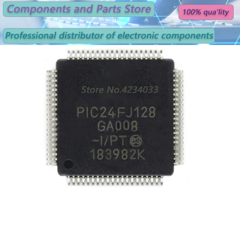 1pcs  PIC24FJPIC24FJ128GA008-I/PT PIC24FJ128GA308-I/PT LQFP80 New original stock
